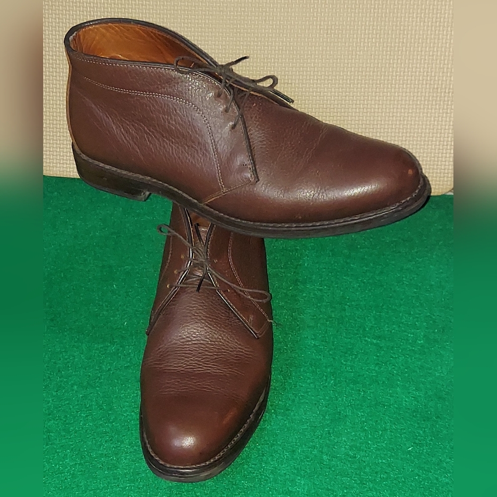 ALLEN EDMONDS MALVERN MEN'S BROWN PEBBLE LEATHER BOOTS SIZE 11.5 D MADE IN USA